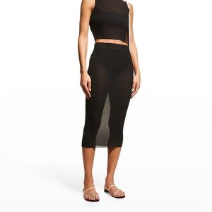 Sheer pleated midi skirt Anemos